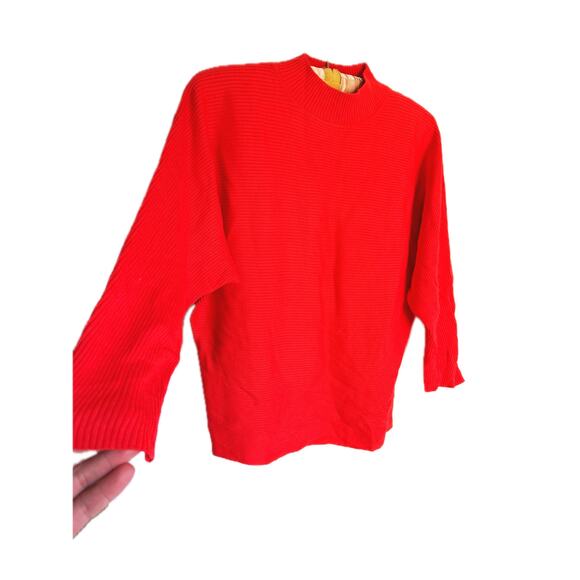Vince Camuto Mock Neck Ribbed Sweater XS Red Christmas - Picture 3 of 9